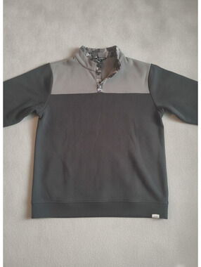 Habit Men's Medium Two-Tone Fleece Pullover with Camouflage Snap Collar